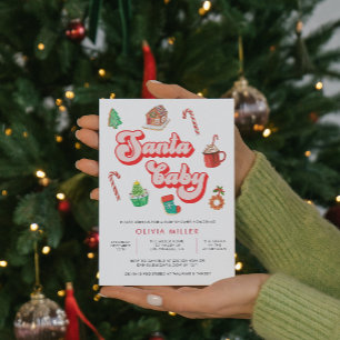 Santa Baby Christmas Baby Shower  Invitation