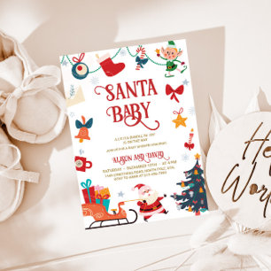 Santa Baby Christmas Baby Shower Invitation