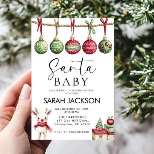 Santa baby Christmas baby shower Invitation