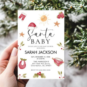 Santa baby Christmas baby shower Invitation
