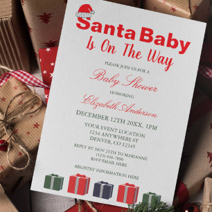 Santa Baby Christmas Baby Shower Invitation