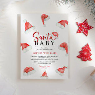 Santa Baby Christmas Baby Shower Invitation