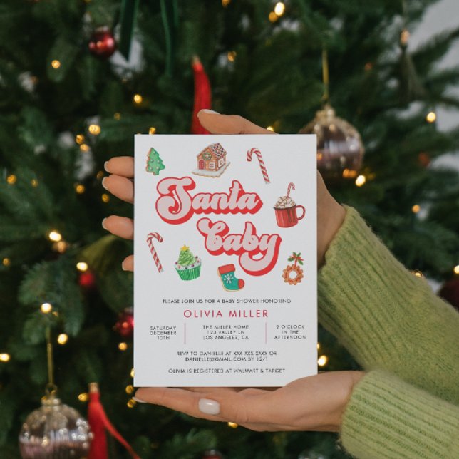 Santa Baby Christmas Baby Shower  Invitation (Creator Uploaded)