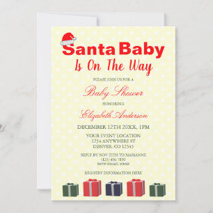 Santa Baby Christmas Baby Shower Invitation