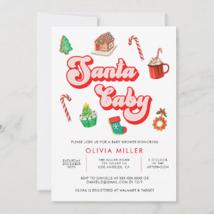 Santa Baby Christmas Baby Shower  Invitation