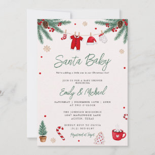Santa Baby Christmas Baby Shower Invite