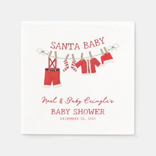 Santa Baby Christmas Baby Shower Napkin