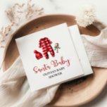 Santa Baby Christmas Baby Shower Napkin<br><div class="desc">Santa Baby Christmas themed baby shower with baby clothes and black buffalo plaid.</div>