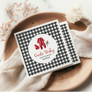 Santa Baby Christmas Baby Shower Napkin