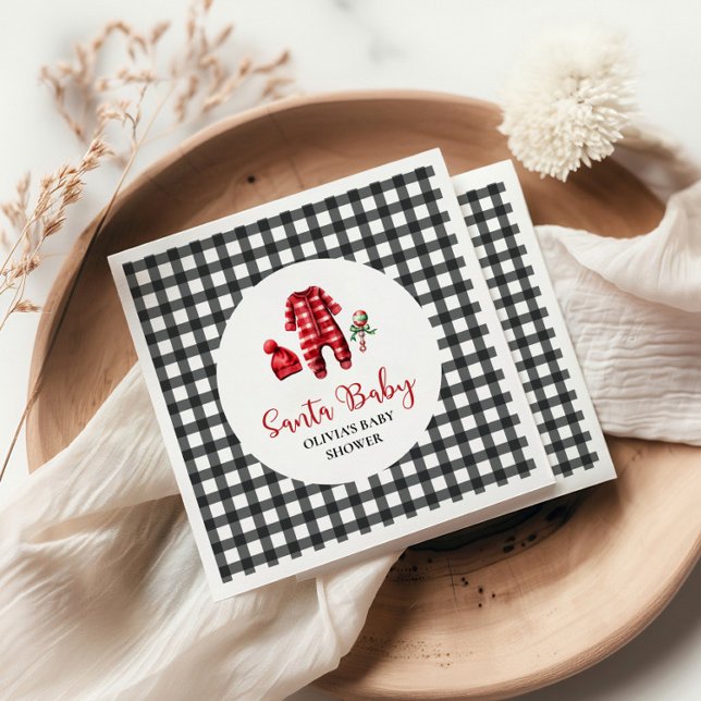Santa Baby Christmas Baby Shower Napkin (Creator Uploaded)