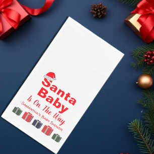 Santa Baby Christmas Baby Shower Napkin