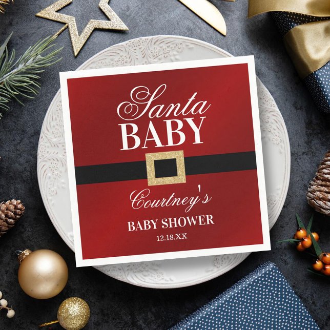 Santa Baby | Christmas Baby Shower Napkin (Creator Uploaded)