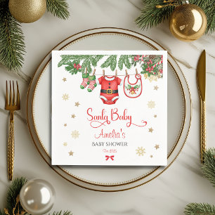 Santa Baby Christmas Baby Shower Napkins Festive