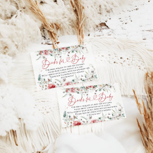 Santa Baby Christmas Baby Shower Neutral Books Enclosure Card