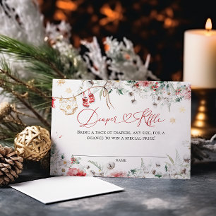 Santa Baby Christmas Baby Shower Neutral Diaper Enclosure Card