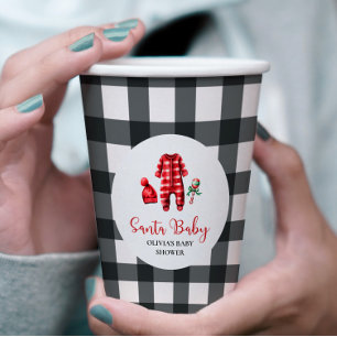 Santa Baby Christmas Baby Shower Paper Cups