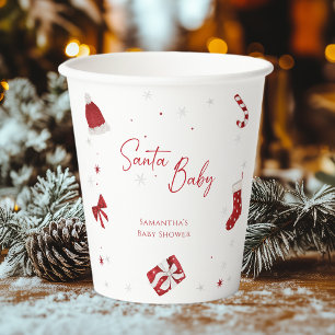 Santa Baby Christmas Baby Shower Paper Cups