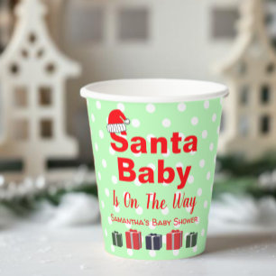 Santa Baby Christmas Baby Shower Paper Cups