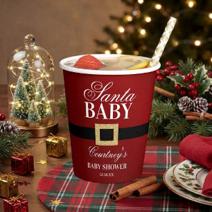 Santa Baby Christmas Baby Shower Paper Cups