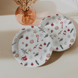 Santa Baby Christmas Baby Shower Paper Plate