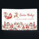 Santa Baby Christmas Baby Shower Party Banner<br><div class="desc">Celebrate your little one with this festive Santa Baby Christmas Baby Shower Party Banner. This charming banner doubles as a backdrop,  adding holiday cheer and a playful touch to your baby shower décor! Matching items in our store Cava party design</div>
