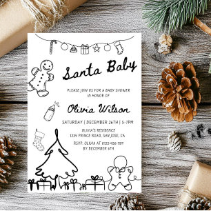 Santa Baby Christmas Baby Shower Party Invitation