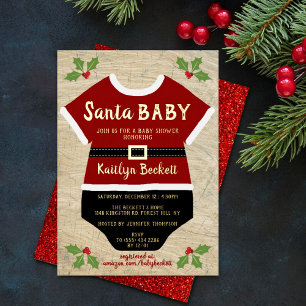 Santa Baby   Christmas Baby Shower Real Gold