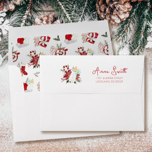 Santa Baby Christmas Baby Shower Return Address  Envelope