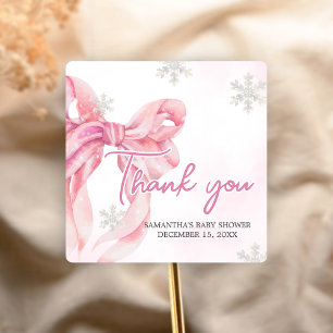 Santa Baby Christmas Baby Shower Square Sticker