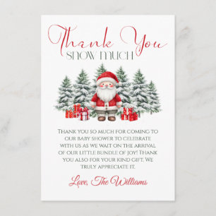 Santa Baby Christmas Baby Shower thank you card