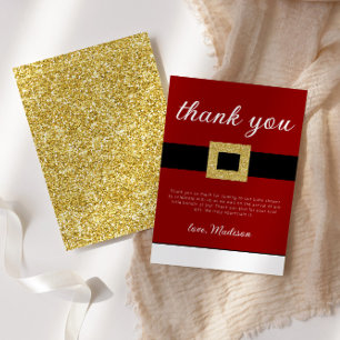 Santa Baby Christmas Baby Shower Thank You Card