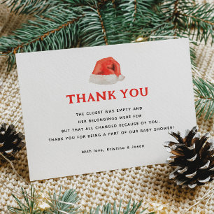 Santa Baby Christmas Baby Shower Thank You Card
