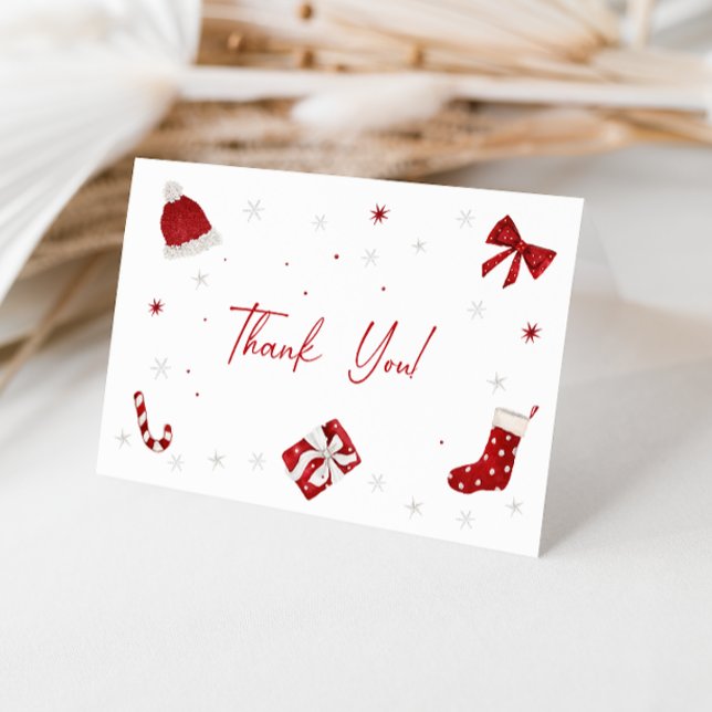 Santa Baby Christmas Baby Shower Thank You Card (Creator Uploaded)