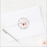 Santa Baby Christmas Baby Shower Welcome Classic Round Sticker<br><div class="desc">Santa Baby Christmas Baby Shower Gender Neutral</div>