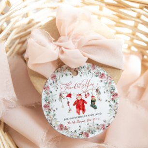 Santa Baby Christmas Baby Shower Welcome Favour Tags