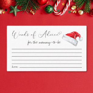 Santa Baby Christmas Baby Shower Words Of Advice Enclosure Card