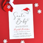 Santa Baby Christmas Baby Sprinkle Invitation<br><div class="desc">A cute minimal Christmas holiday season baby sprinkle invitation featuring "Santa Baby" in an elegant script with a heart swash, a watercolor illustration of Santa Claus' red hat and an invitation to a merry little baby sprinkle. Personalise the mother's name in a stylish red script and the shower details in...</div>