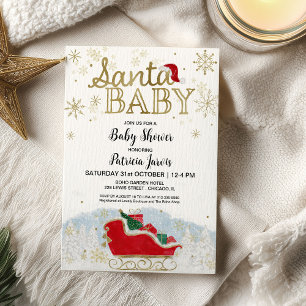 Santa Baby Christmas Budget Baby Shower Invitation