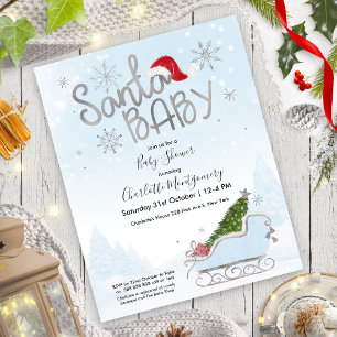 Santa Baby Christmas Budget Baby Shower Invitation