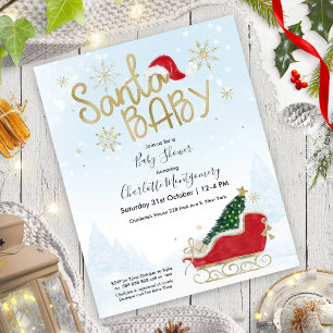Santa Baby Christmas Budget Baby Shower Invitation