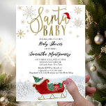 Santa Baby Christmas Budget Baby Shower Invitation<br><div class="desc">Adorable calligraphy with snowflakes,  winter-themed baby shower invitations. Easy to personalise with your details. Check the collection to find matching items as enclosure cards.</div>