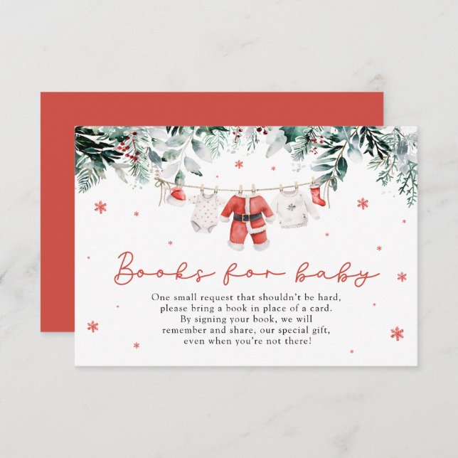 Santa Baby Christmas Clothesline Books for Baby Enclosure Card (Front/Back)