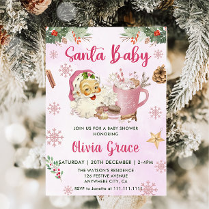 Santa Baby Christmas Cookie Baby Shower Invitation