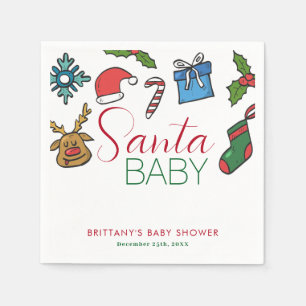 Santa Baby Christmas Gender Neutral Baby Shower Napkin