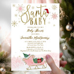 Santa Baby Christmas Girl Baby Shower Invitation<br><div class="desc">Adorable calligraphy with snowflakes,  winter-themed baby shower invitations. Easy to personalise with your details. Check the collection to find matching items as enclosure cards.</div>