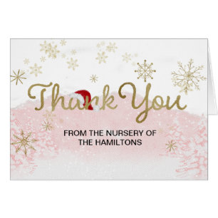 Santa Baby Christmas Girl Baby Shower Thank You