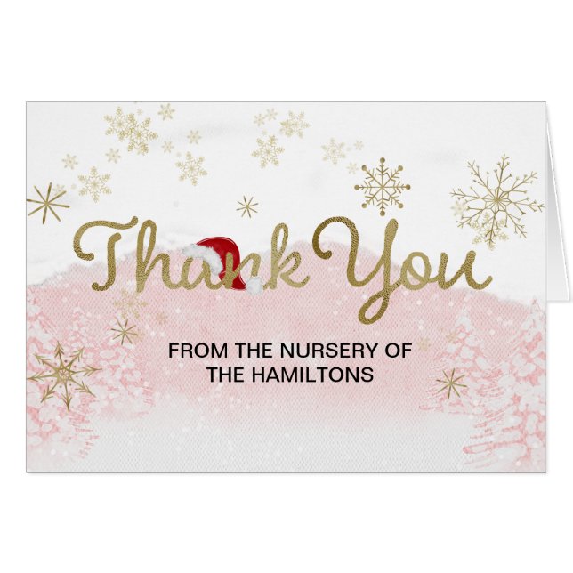 Santa Baby Christmas Girl Baby Shower Thank You (Front Horizontal)