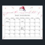 Santa Baby Christmas Guess the due Date Calendar  Poster<br><div class="desc">Santa Baby Christmas Guess the due Date Calendar Poster. For more advanced customisation of this design,  simply select the "Customise It" button above! Matching items available.</div>