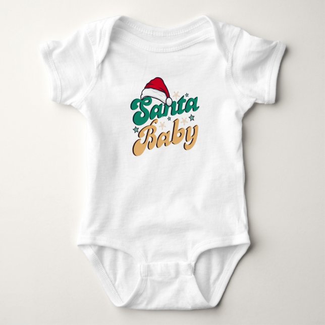 "Santa Baby" Christmas Holiday Baby Bodysuit (Front)