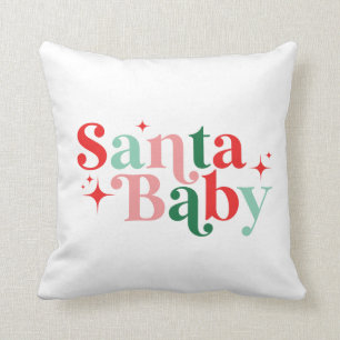 Santa Baby Christmas Modern Colourful Font Cushion